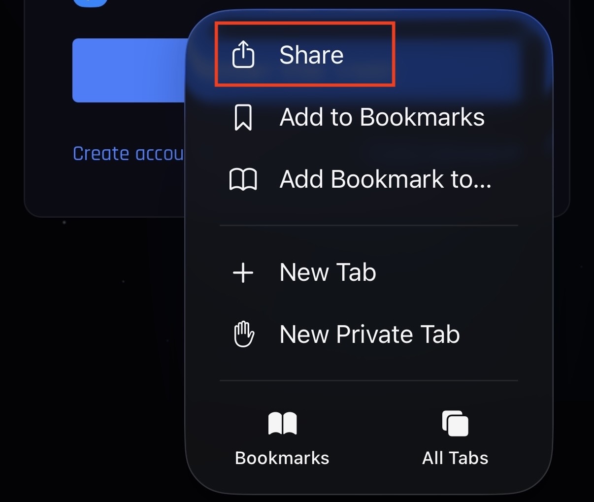 Safari share menu showing Add to Home Screen option